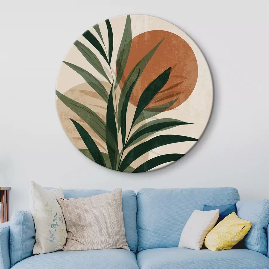  Peintures Feuilles vertes et coucher de soleil r45394