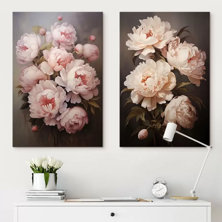  Peintures Pivoines délicates m00598