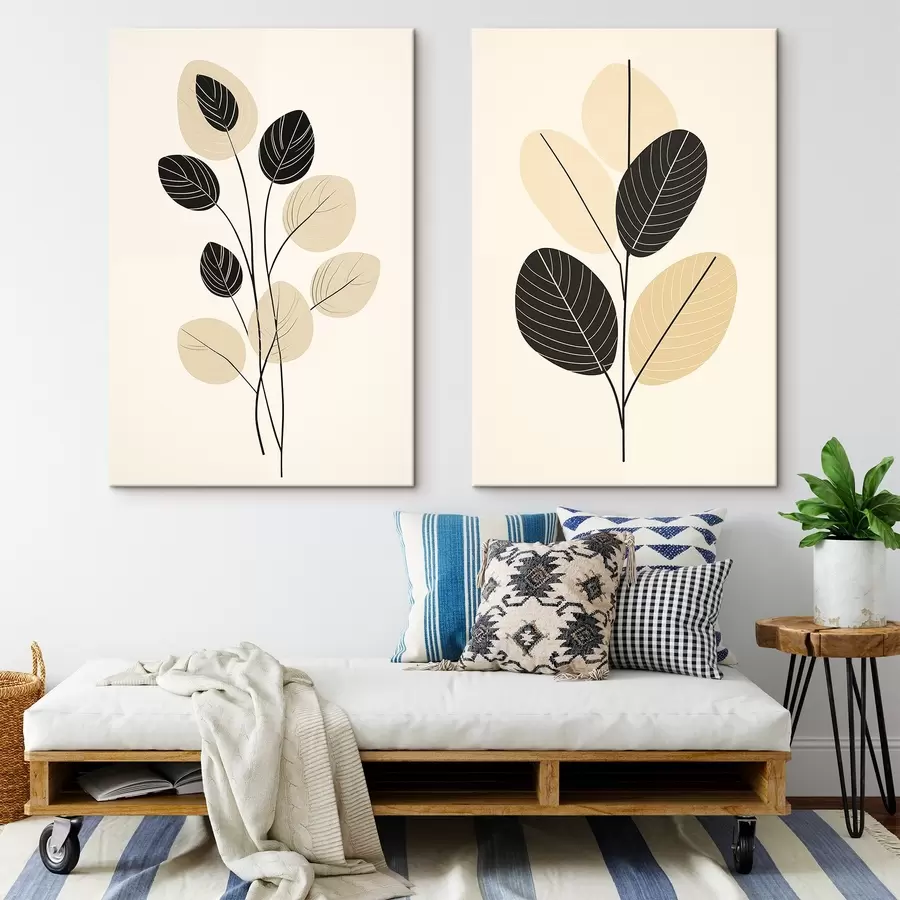  Schilderijen Abstracte golvende lijnen met volumetrische textuur en vloeiende rondingen m00599