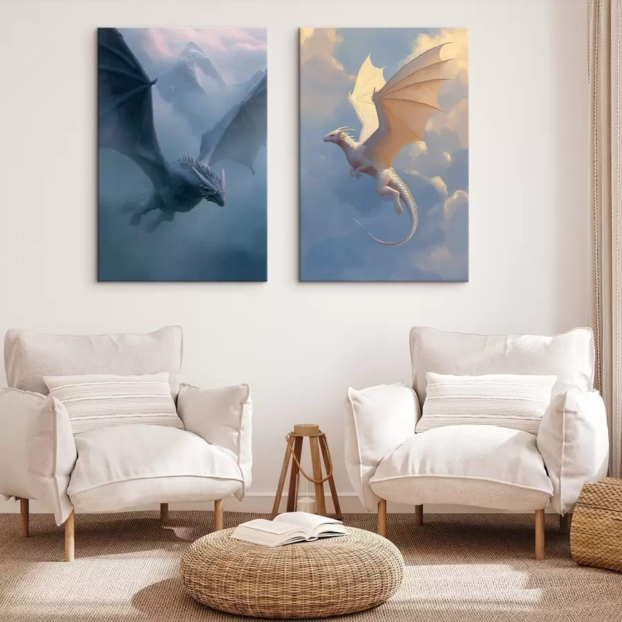  Peintures Dragons dans le ciel m00600