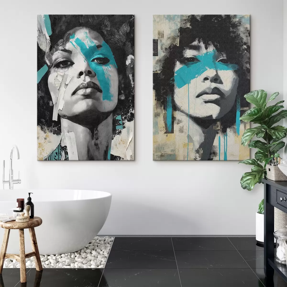  Peintures Visage féminin abstrait m00602