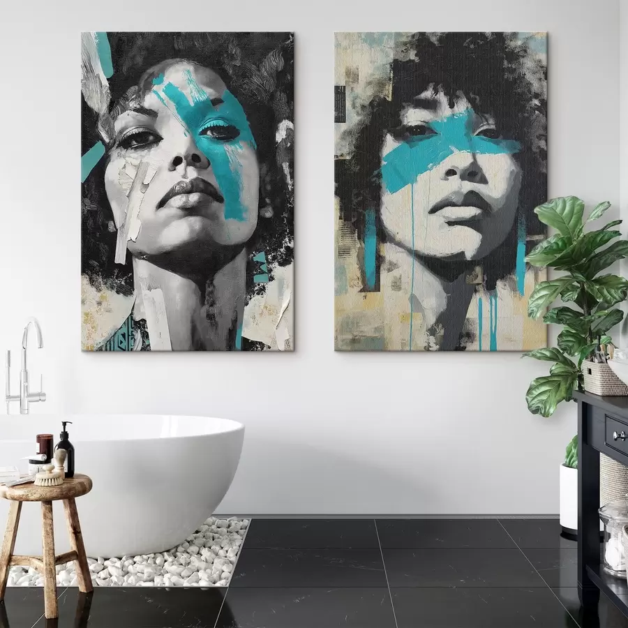  Peintures Visage féminin abstrait m00602