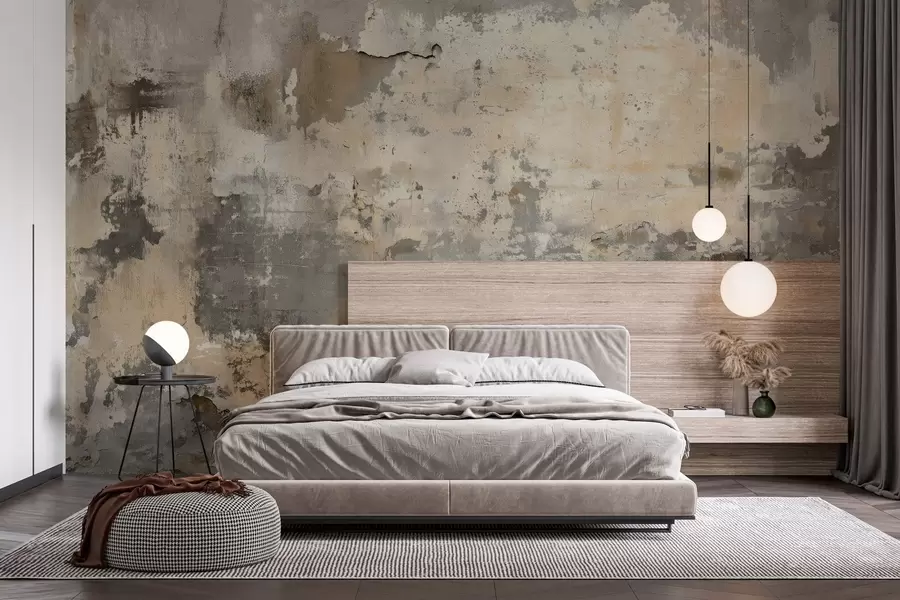 Fotobehang imitatie van een getextureerde oude muur w04311