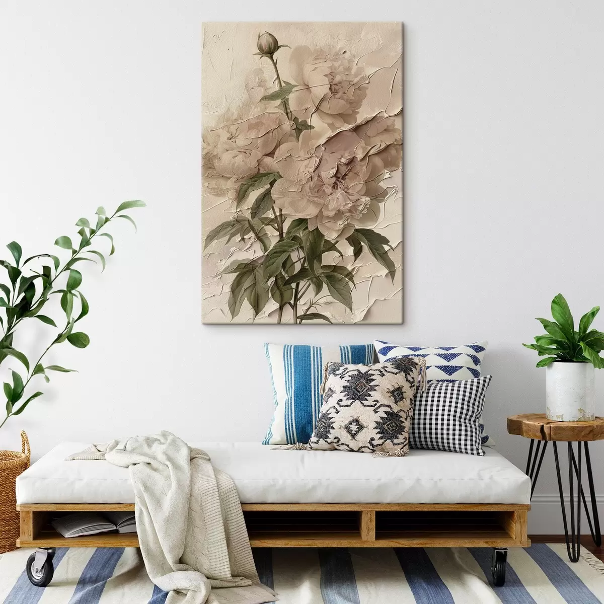  Peintures Bouquet de pivoines sur fond clair s45337