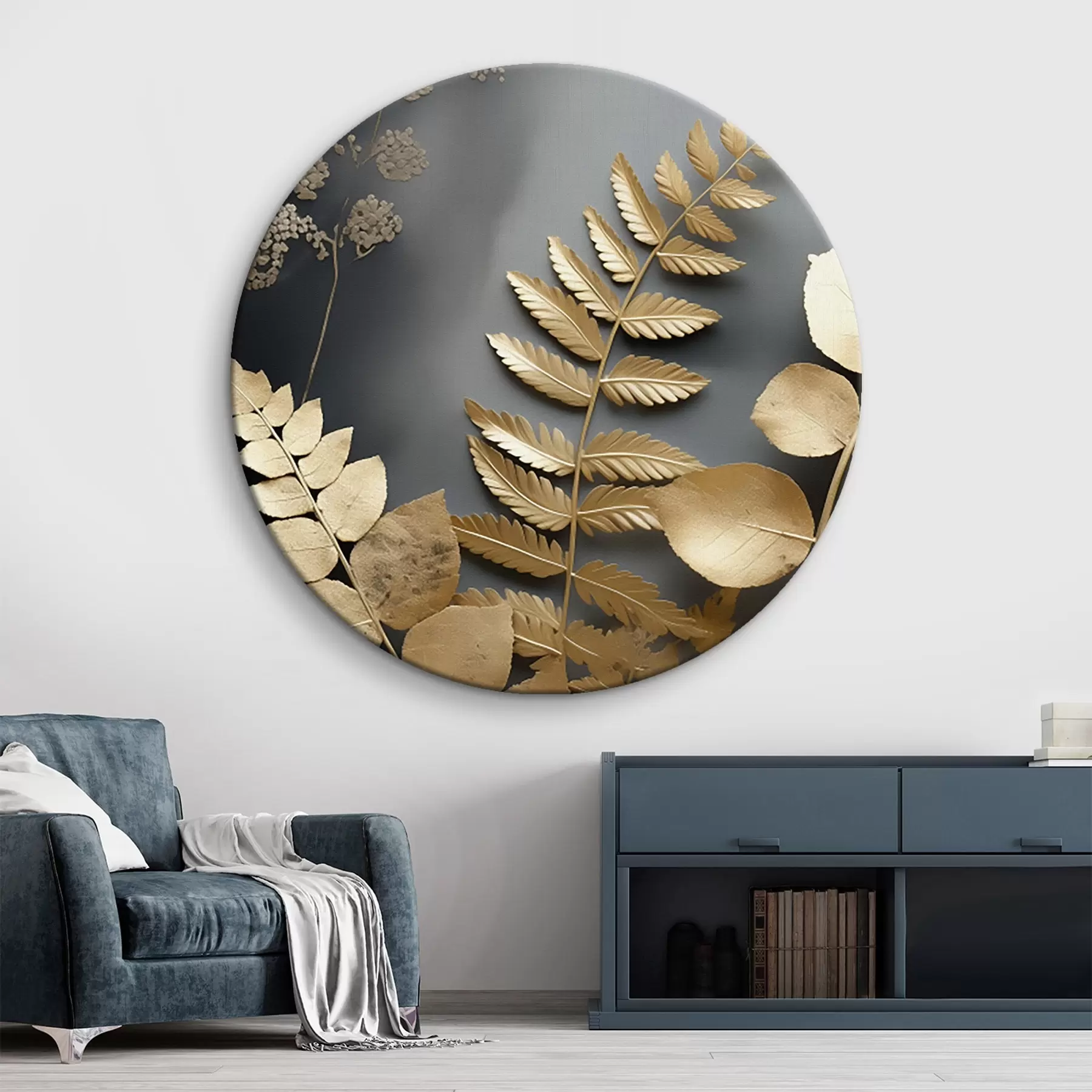  Peintures Branches d'eucalyptus et feuilles tropicales sur fond sombre r45333