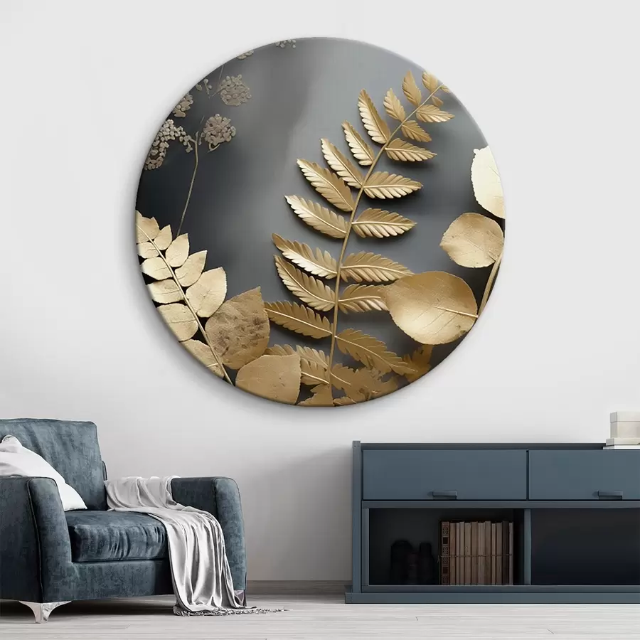  Peintures Branches d'eucalyptus et feuilles tropicales sur fond sombre r45333