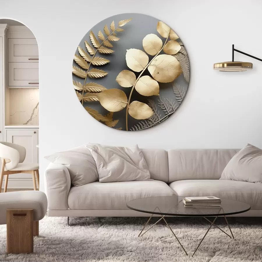  Peintures Branches de fougères et d'eucalyptus sur fond sombre r45334