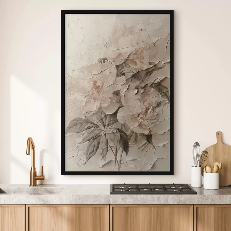 Papier peint photo Bouquet de pivoines en style aquarelle sur fond clair f45336