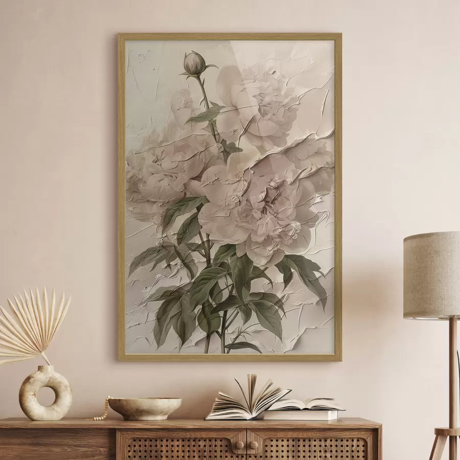 Papier peint photo Bouquet de pivoines sur fond clair f45337