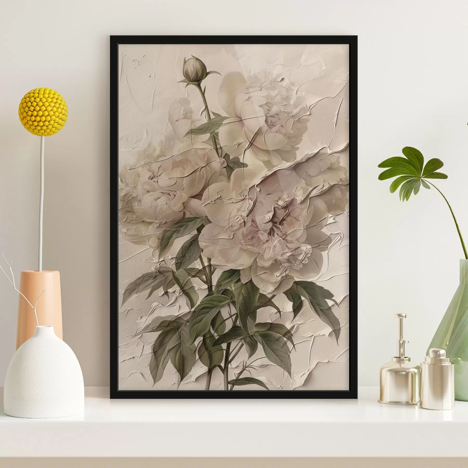 Papier peint photo Bouquet de pivoines sur fond clair f45337