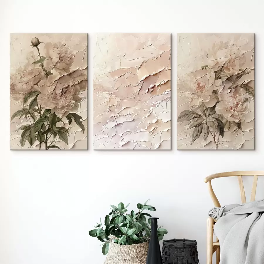  Peintures Bouquet de pivoines et effet de peinture m00616