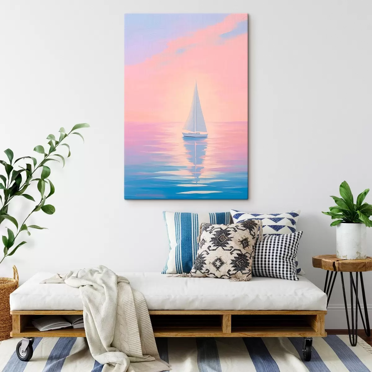  Peintures Voilier en mer au coucher du soleil s45428