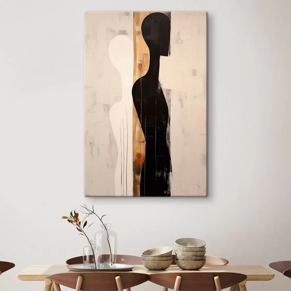  Peintures Silhouette de deux personnages s45429