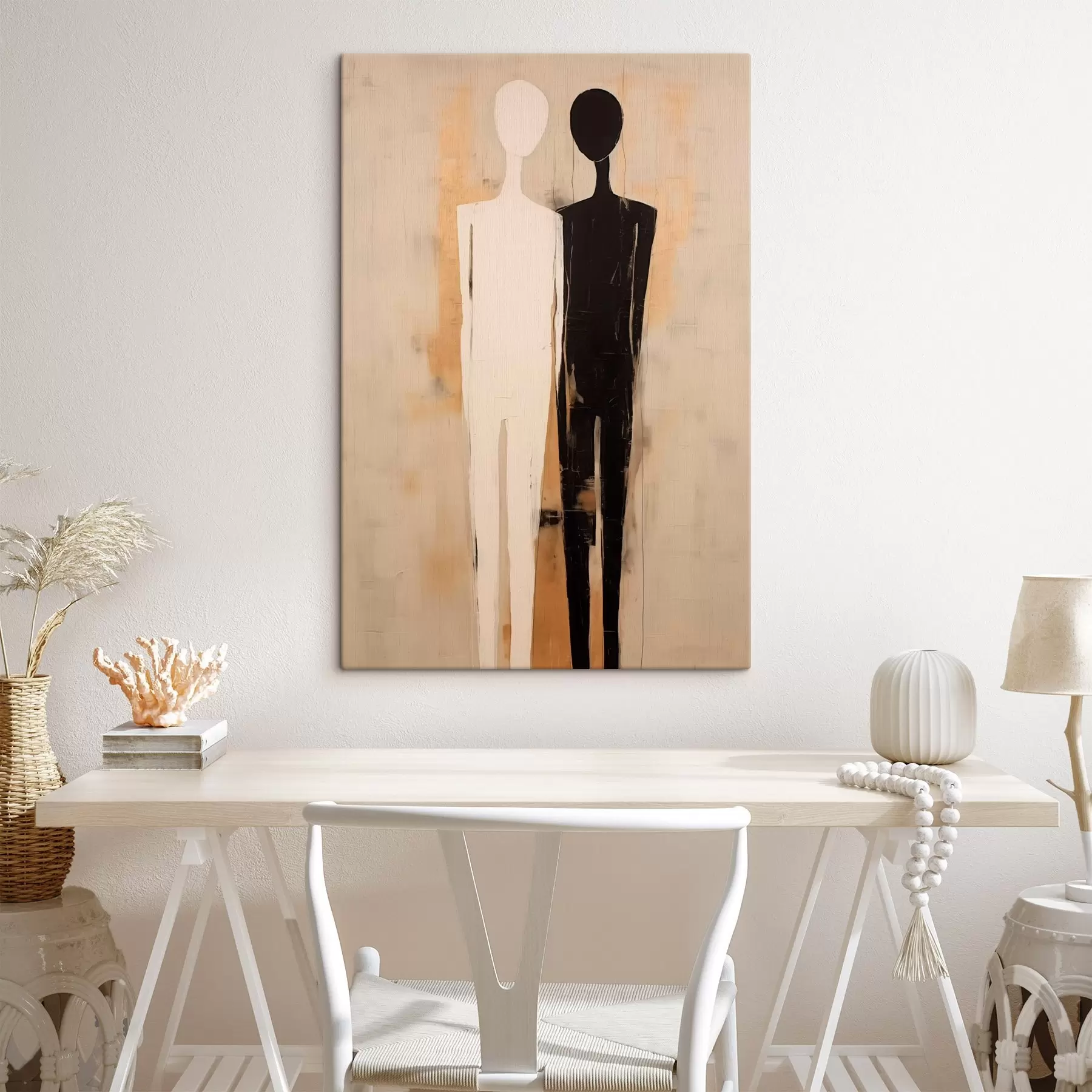  Peintures Silhouette de deux personnages s45430