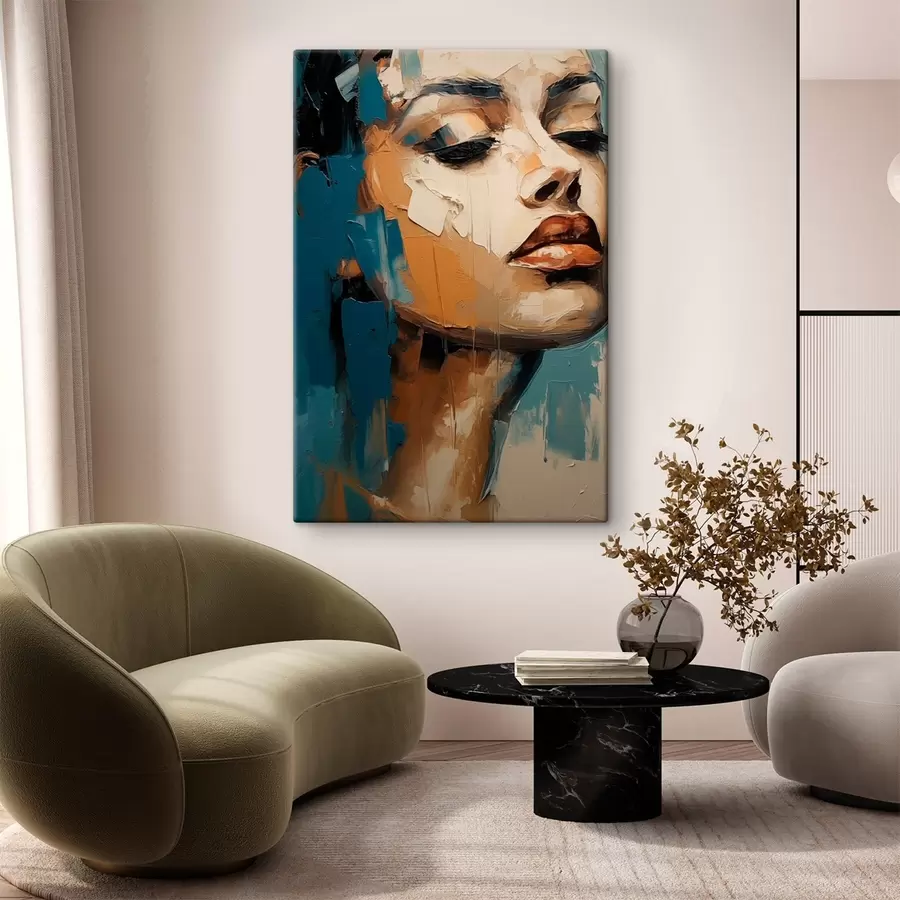  Peintures Portrait d'une femme aux yeux fermés s45439