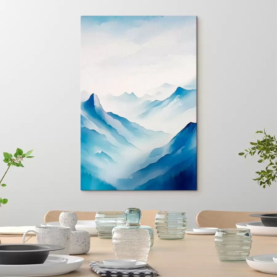  Peintures Chaînes de montagnes dans le brouillard Géométrie s45445