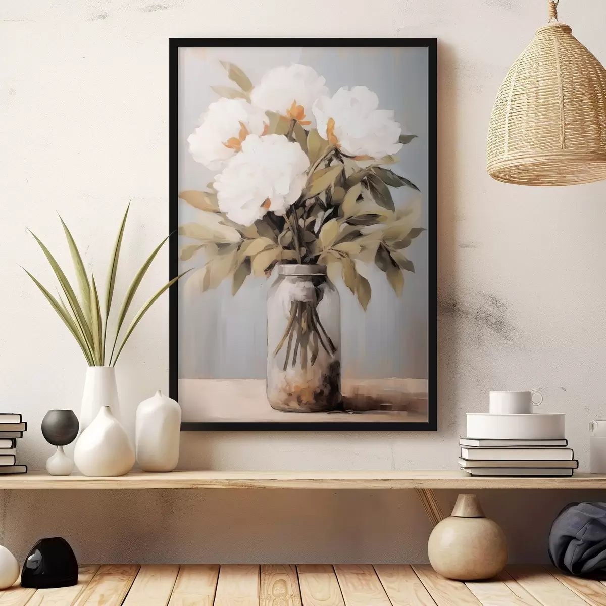 Affiche Bouquet de pivoines dans un vase f45422