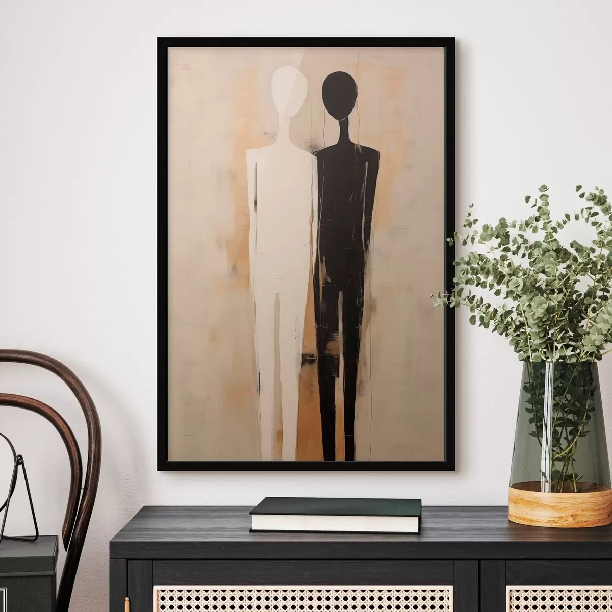 Poster Silhouet van twee figuren f45430