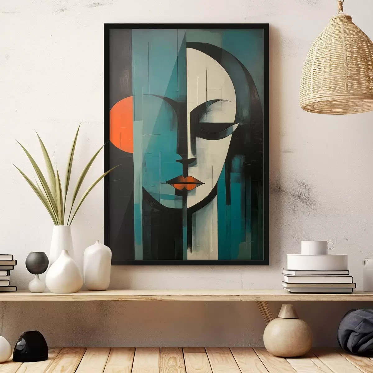 Poster Abstract vrouwenportret f45437