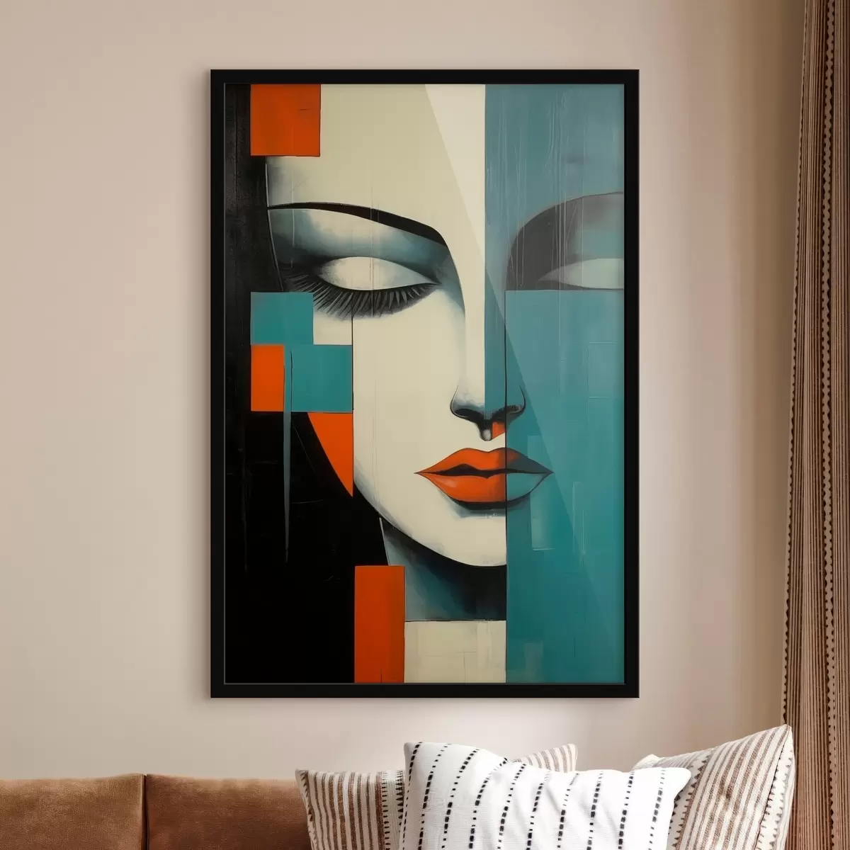 Affiche Portrait féminin abstrait f45438