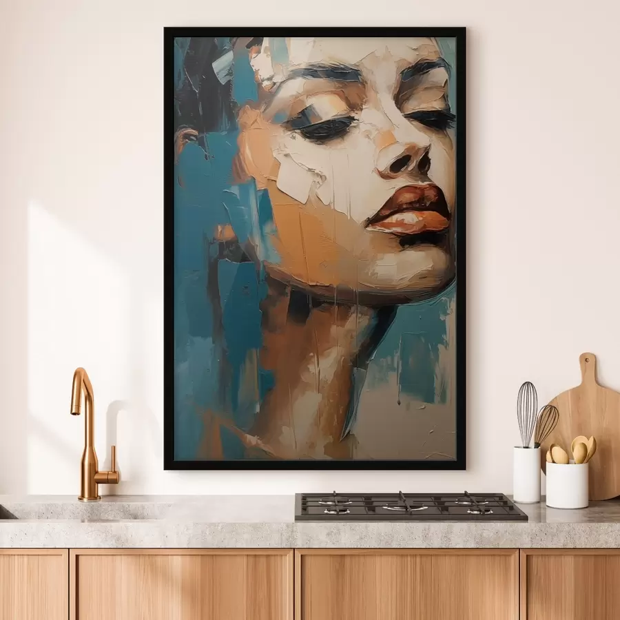 Fotobehang Portret van een vrouw met gesloten ogen f45439