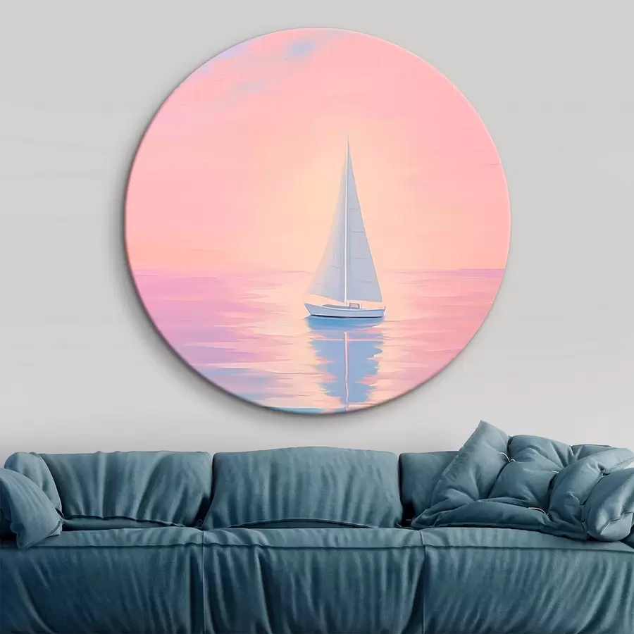  Schilderijen Zeilboot op zee bij zonsondergang r45428