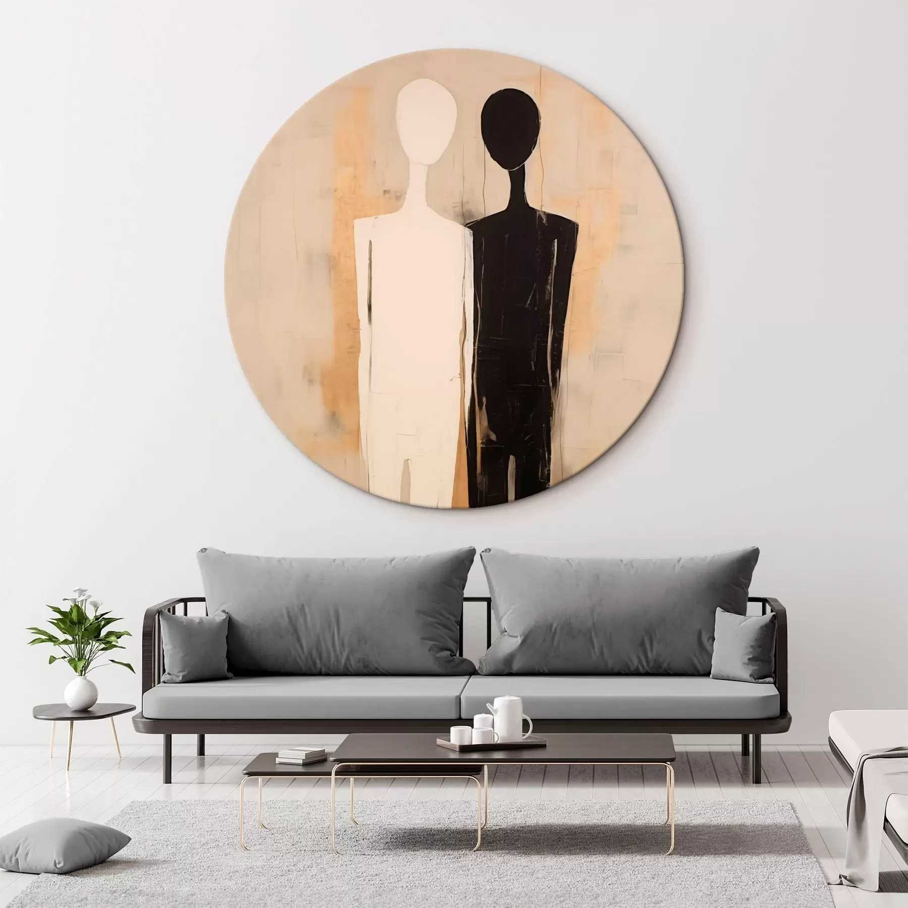  Peintures Silhouette de deux personnages r45430