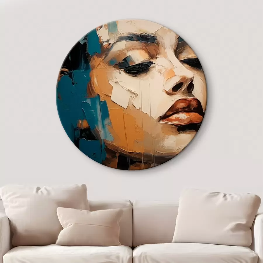  Schilderijen Portret van een vrouw met gesloten ogen r45439