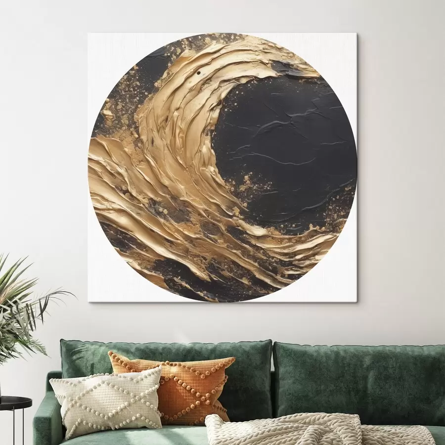  Schilderijen Abstracte golf in oranje tinten r45441