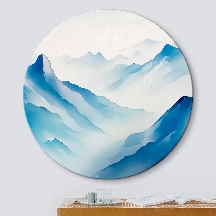  Schilderijen Bergketens in mist Geometrie r45445