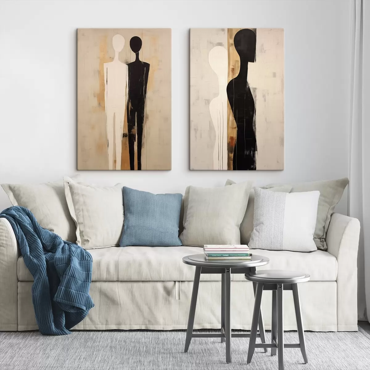  Schilderijen Silhouetten van twee figuren m00620