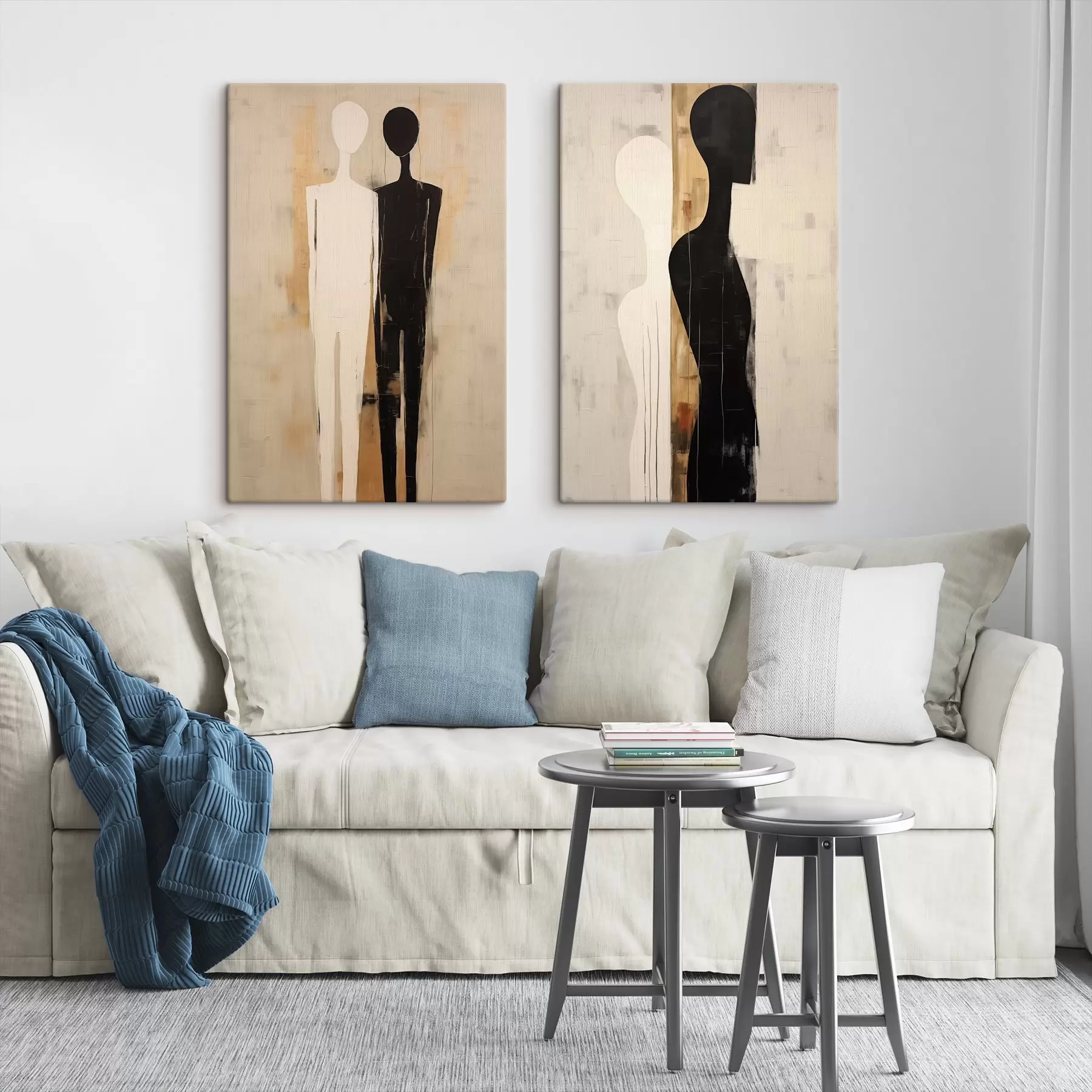  Schilderijen Silhouetten van twee figuren m00620