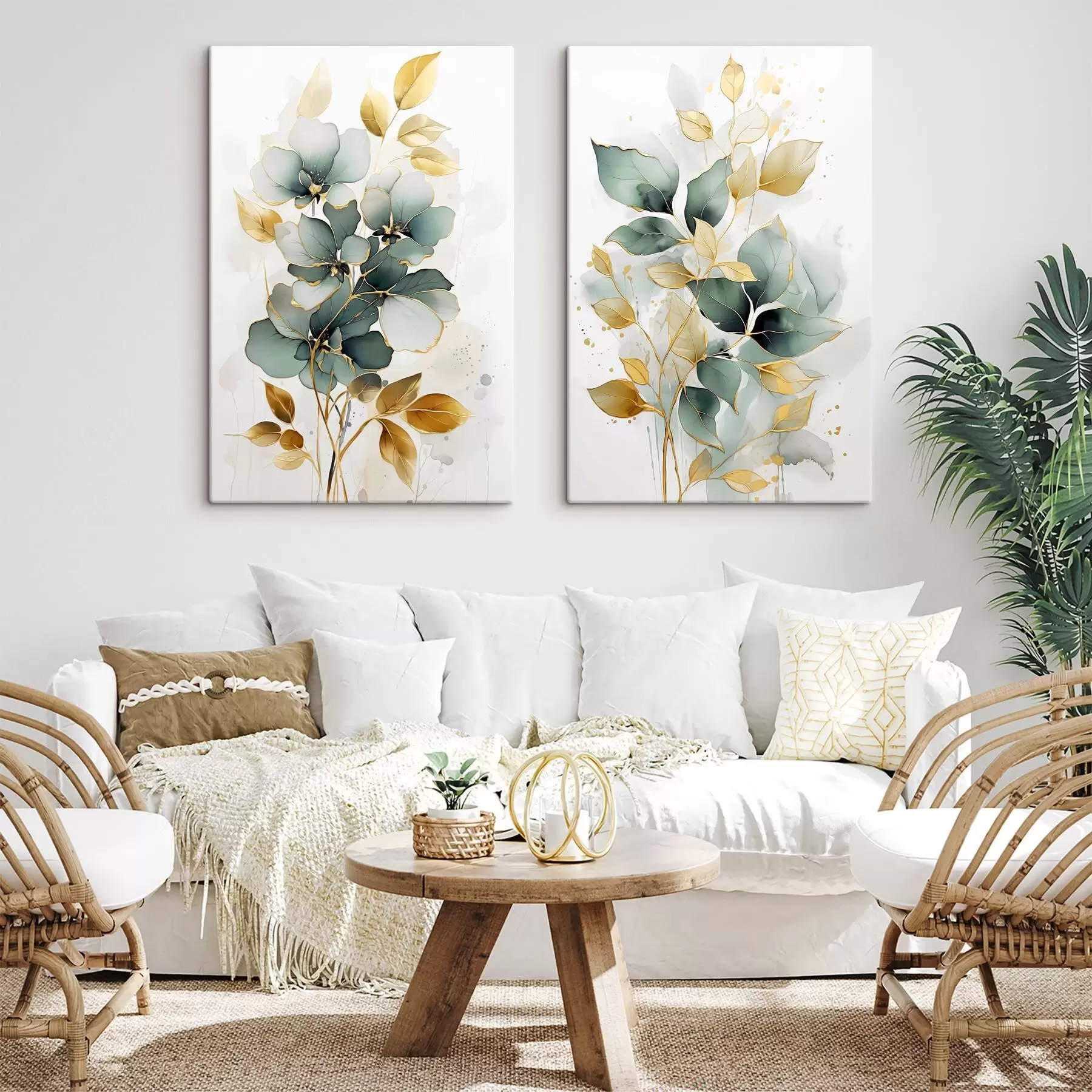  Peintures Branches abstraites avec feuilles m00610