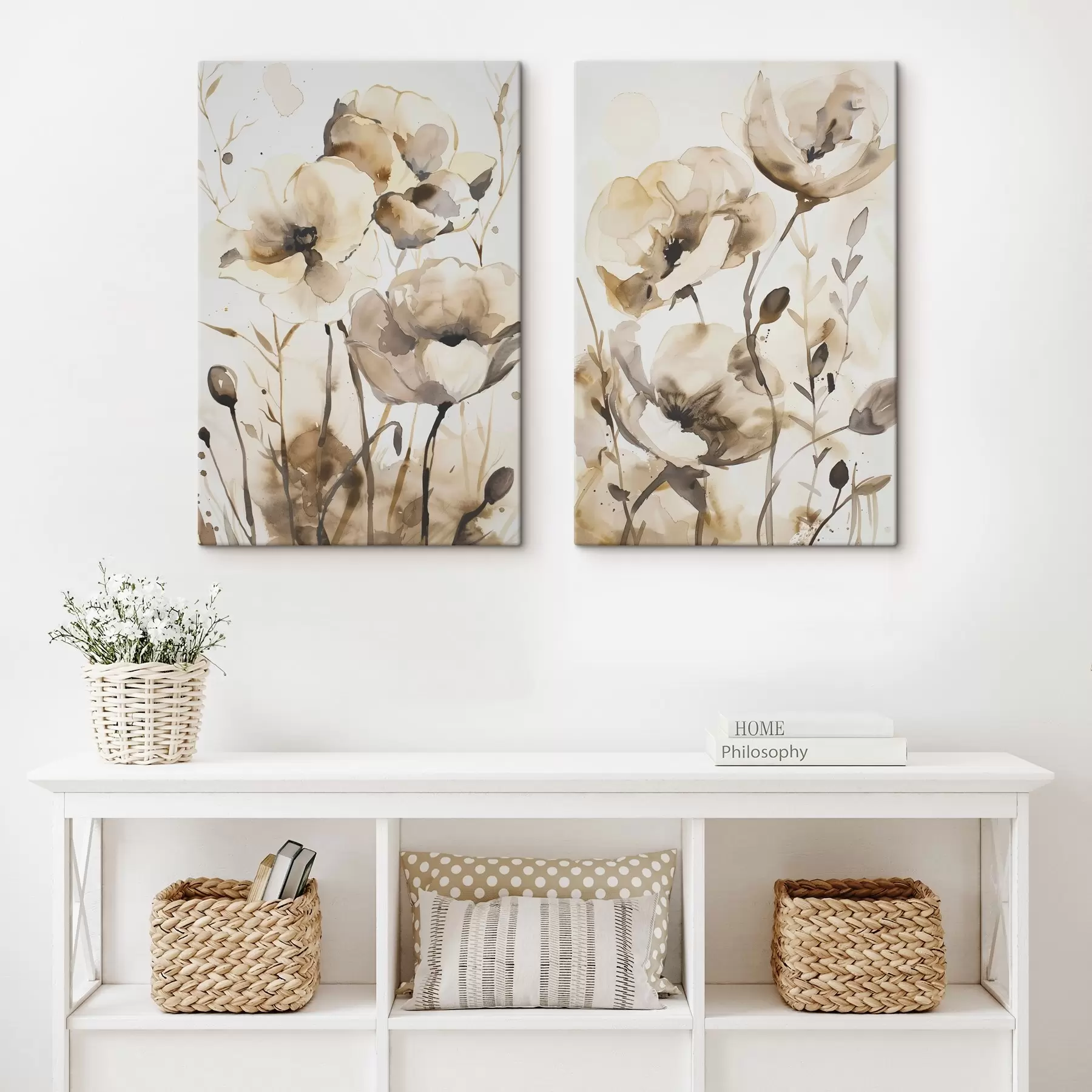  Peintures Fleurs en style aquarelle m00612