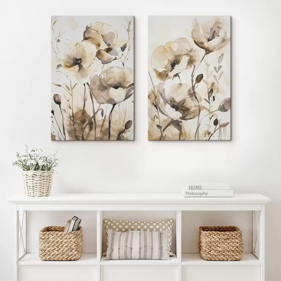  Schilderijen Bloemen in aquarelstijl m00612