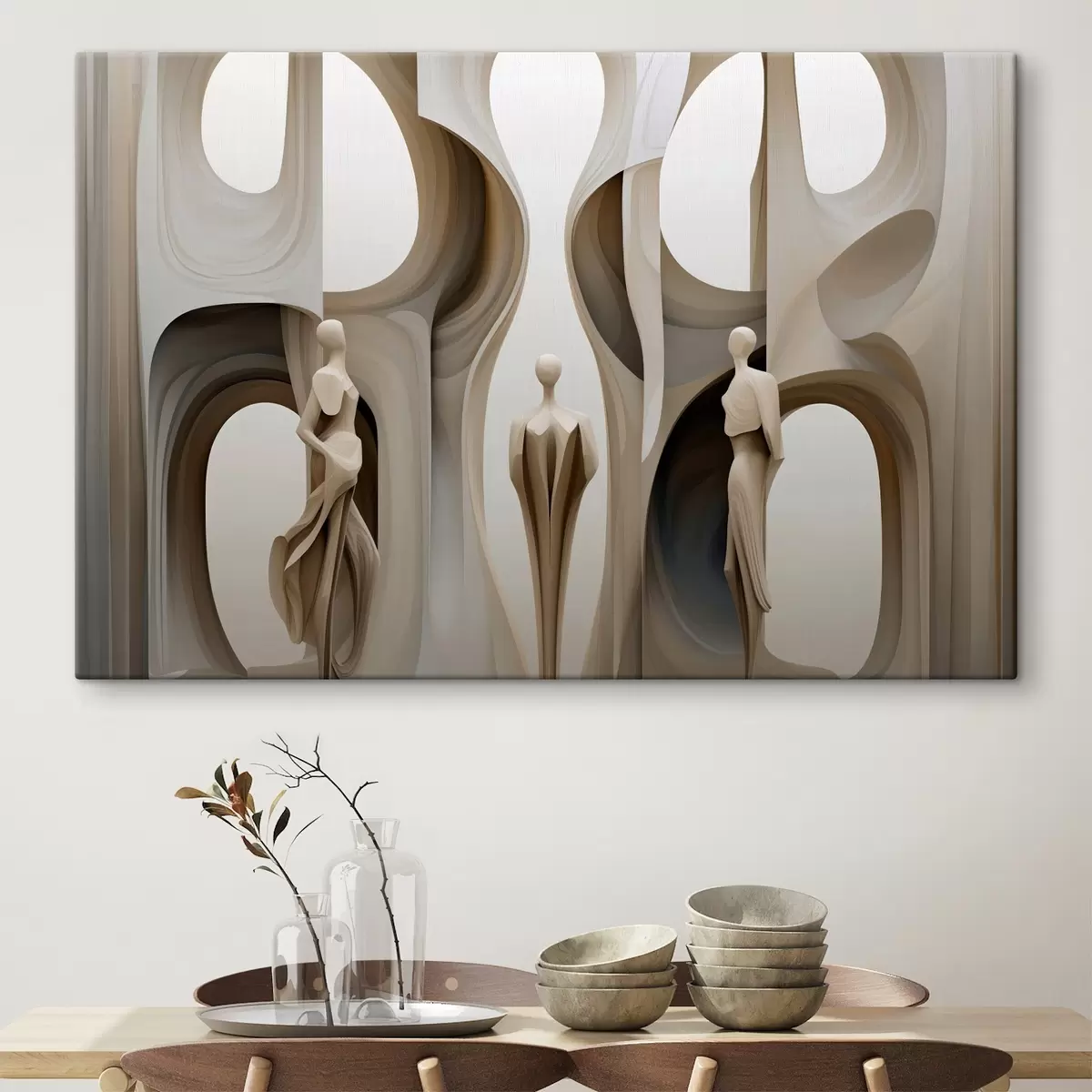  Peintures Abstraction avec des silhouettes s45371