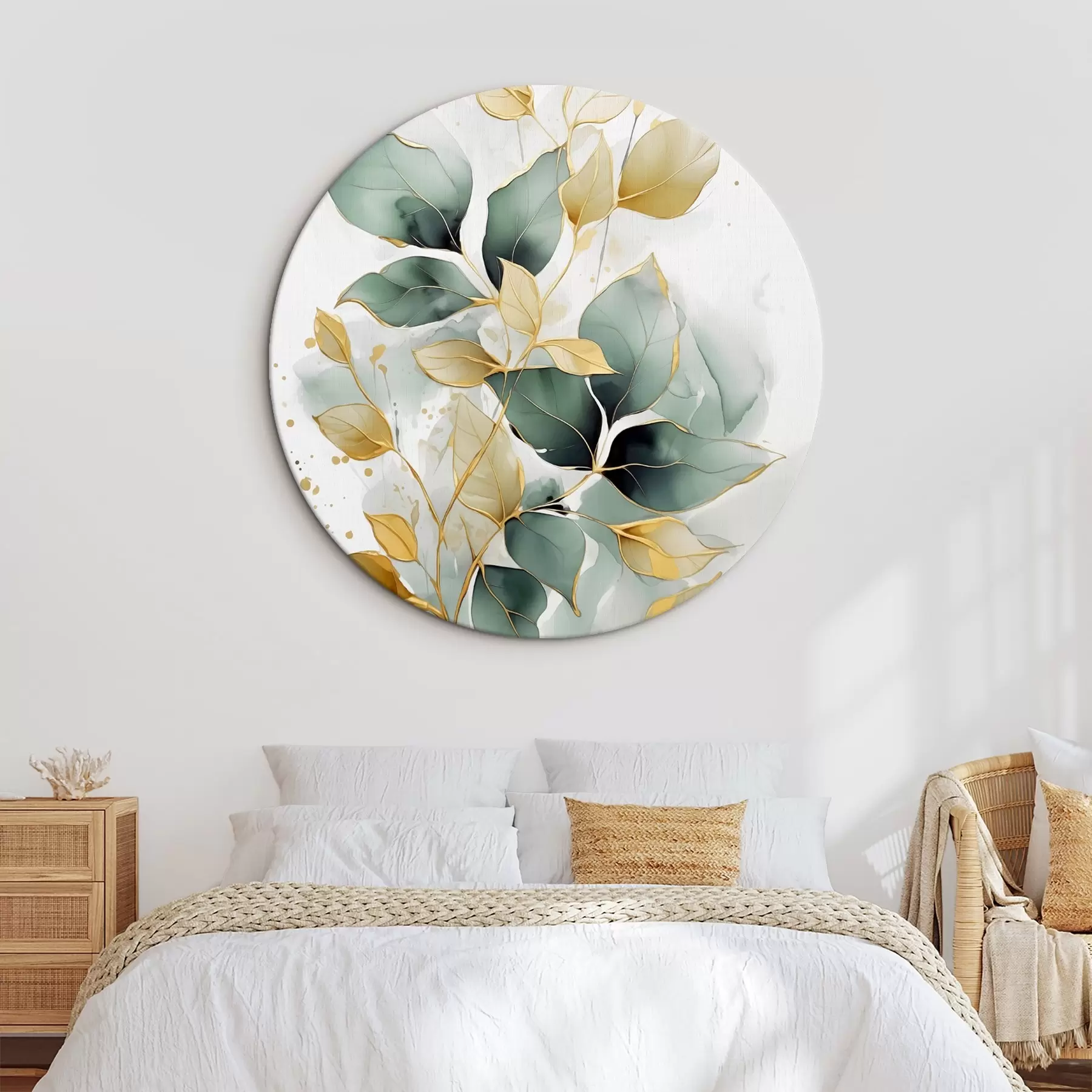  Schilderijen Abstracte tak met bladeren r45366