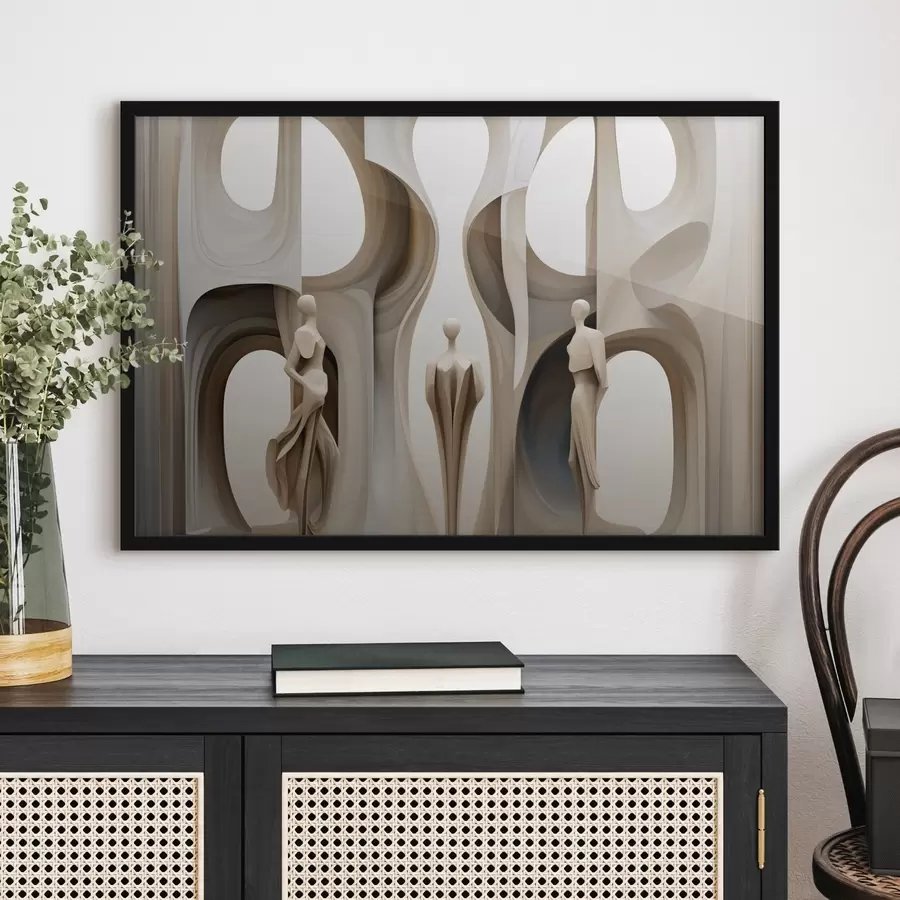 Fotobehang Abstractie met silhouetten f45371