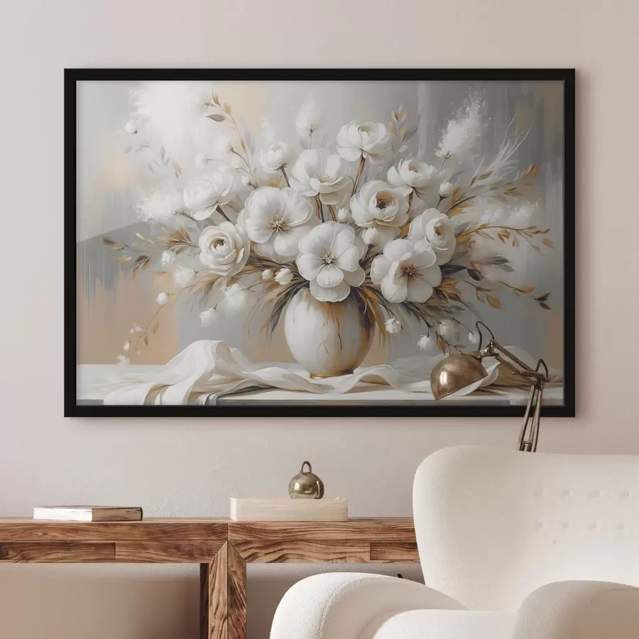 Papier peint photo Un délicat bouquet de fleurs dans un vase f45375