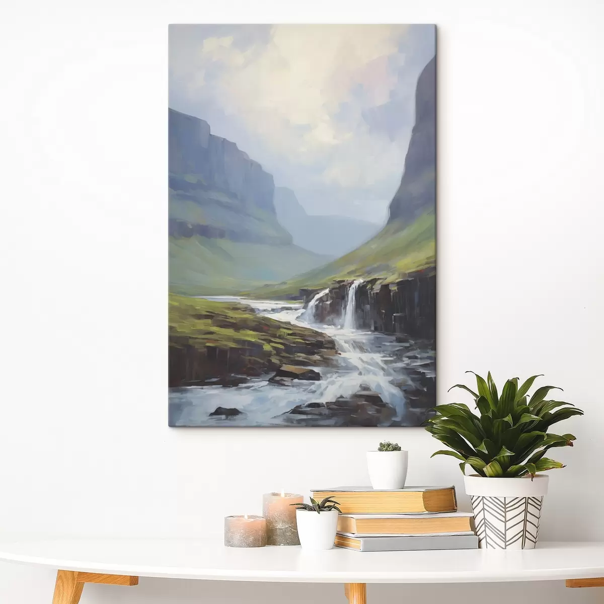  Peintures Paysage avec une rivière près des fjords s45459