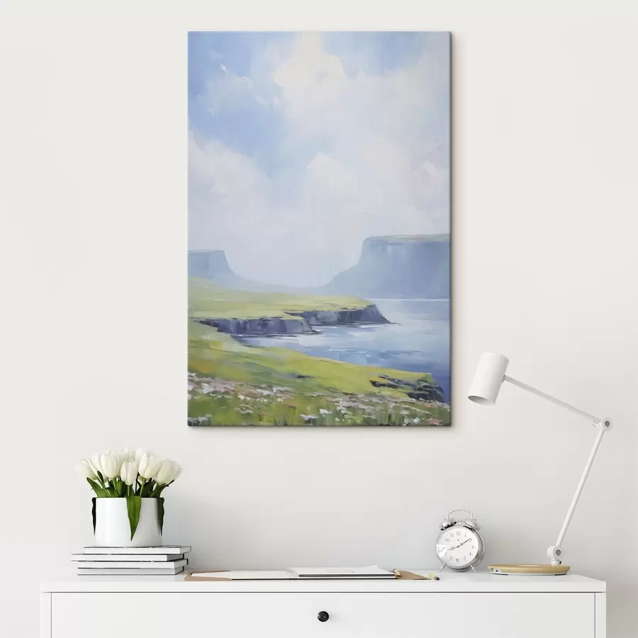  Schilderijen Kust met fjorden op de achtergrond s45460