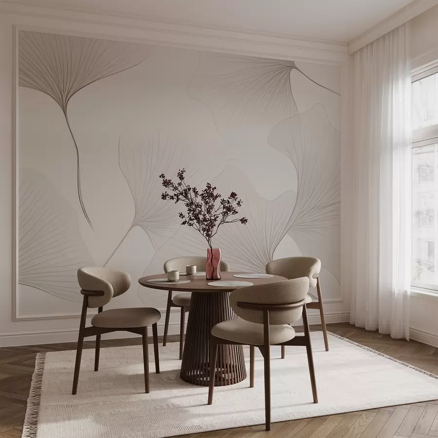 Papier peint photo Feuilles de ginkgo transparentes w04433v1