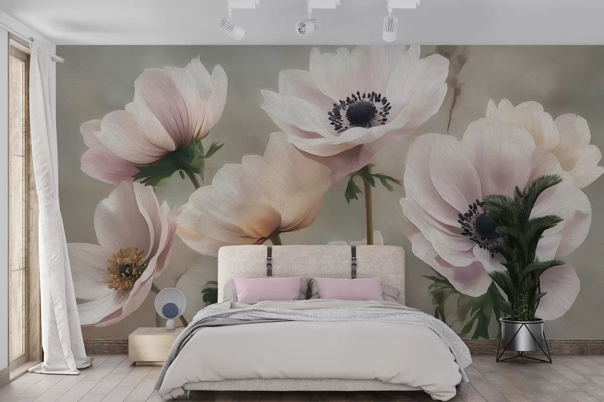 Fotobehang Bloemen in pastelstijl w04427