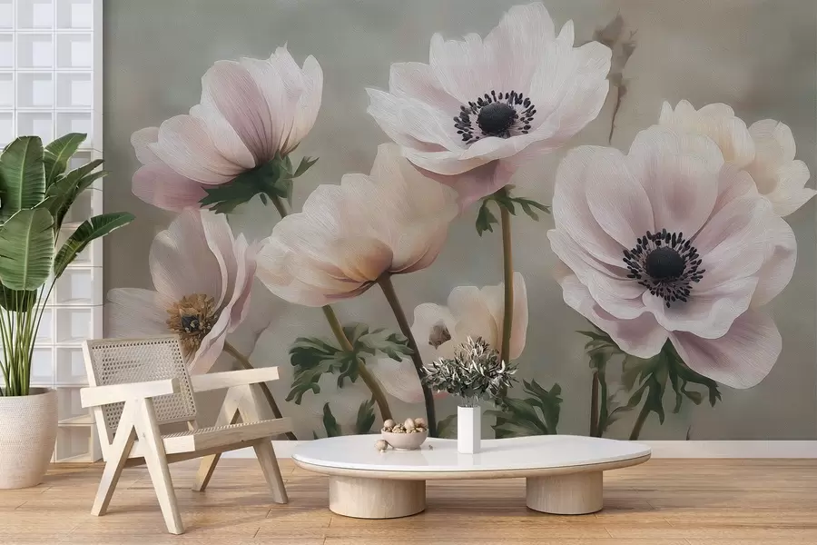 Fotobehang Bloemen in pastelstijl w04427