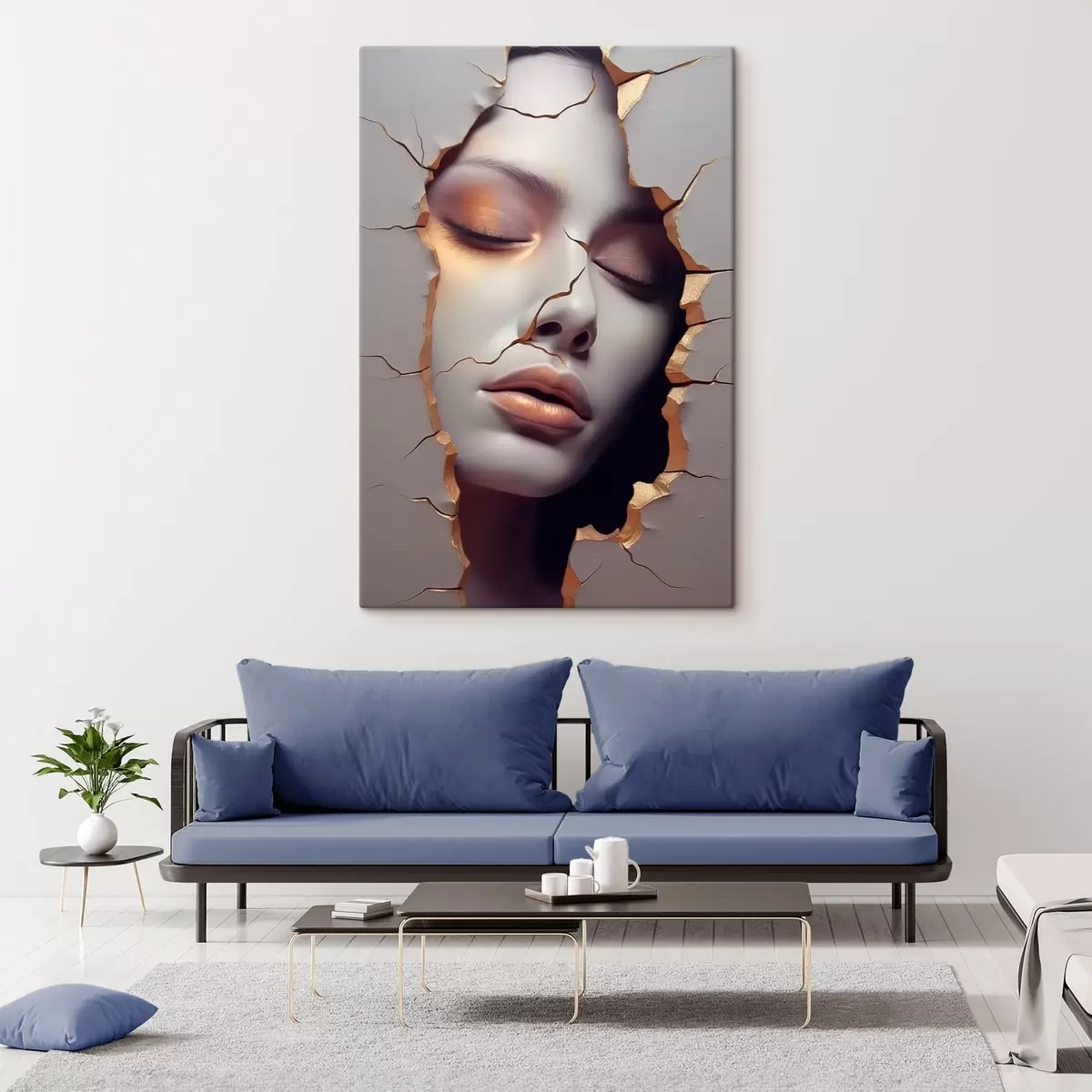  Peintures Le visage dans les fissures s45461