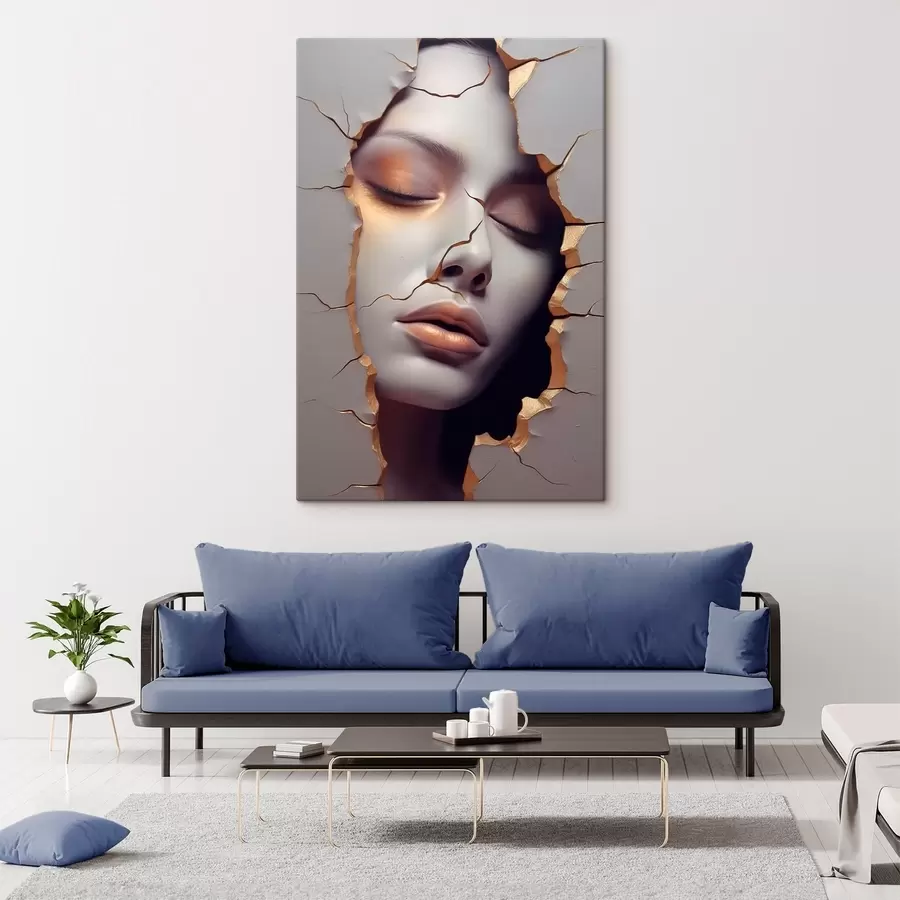  Peintures Le visage dans les fissures s45461