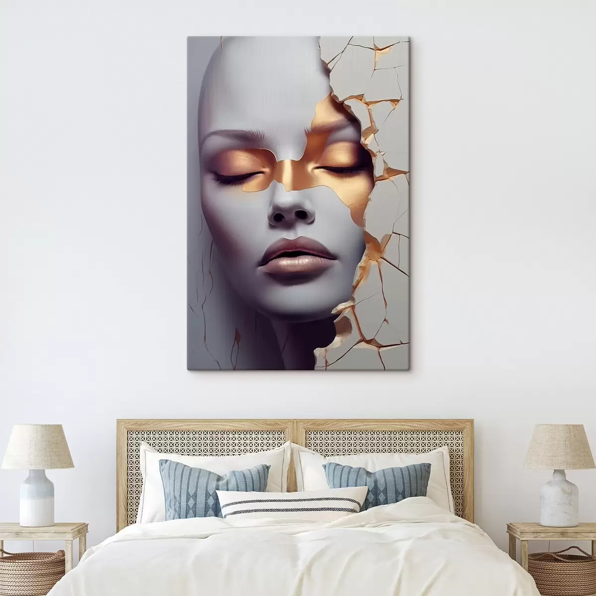  Schilderijen Gezicht in barsten s45462