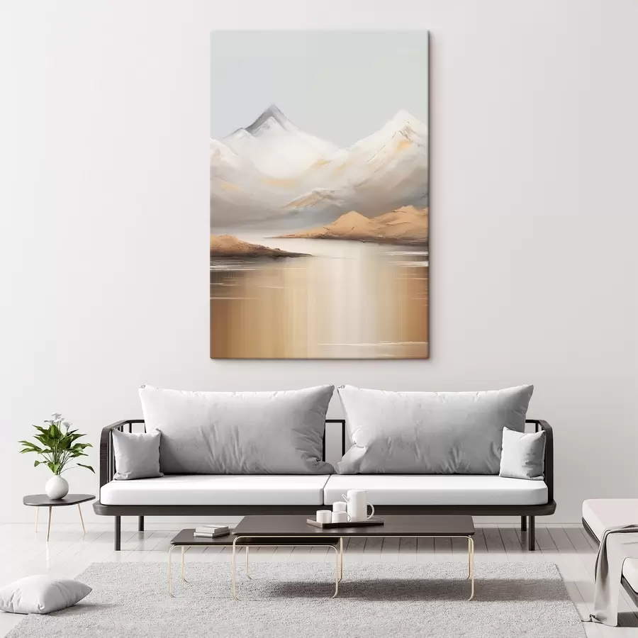  Schilderijen Bergmeer onder besneeuwde toppen s45466