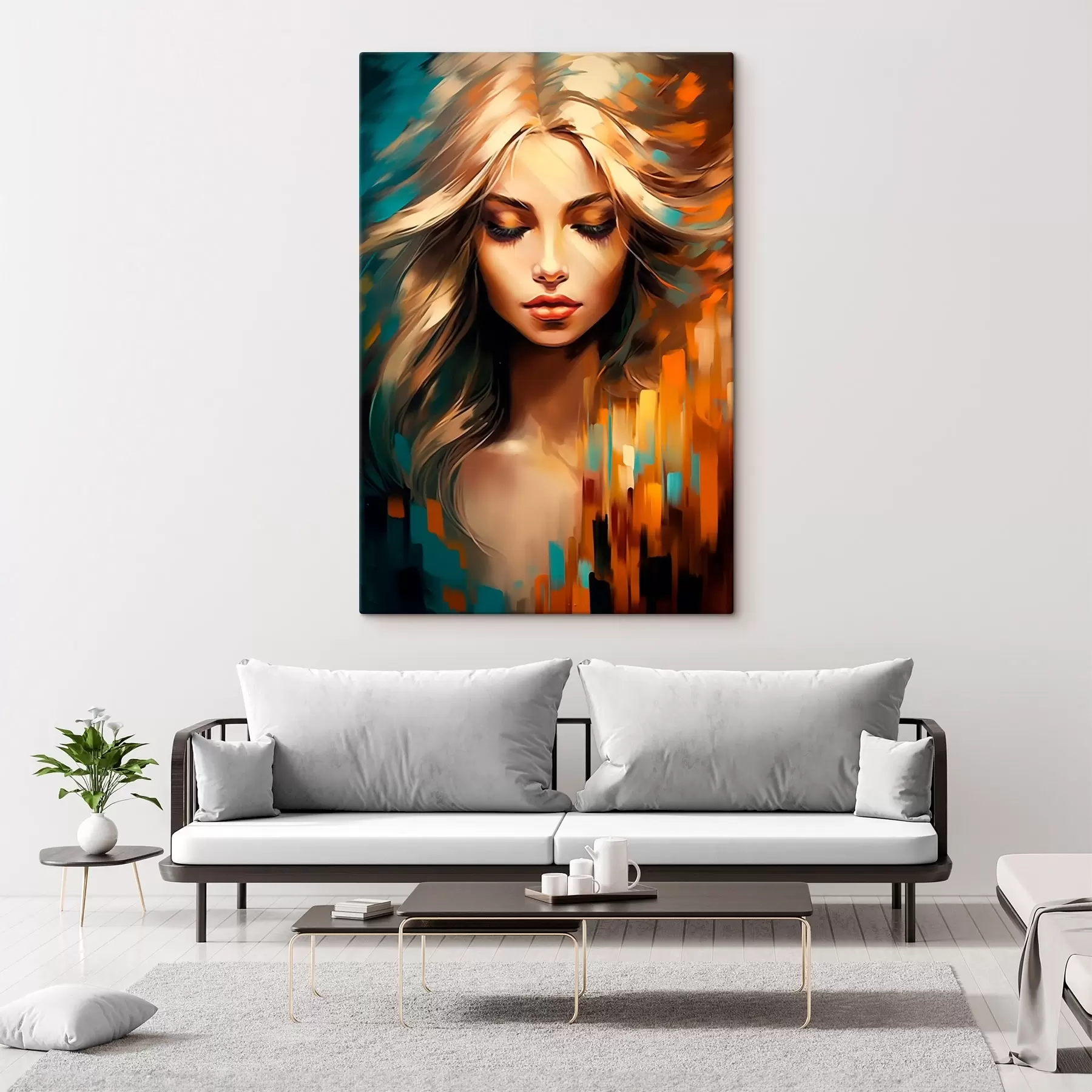  Peintures Portrait féminin abstrait s45469