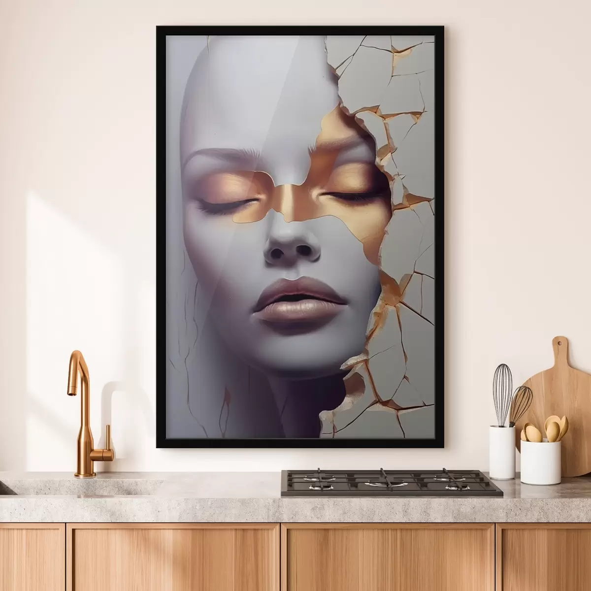 Affiche Le visage dans les fissures f45462